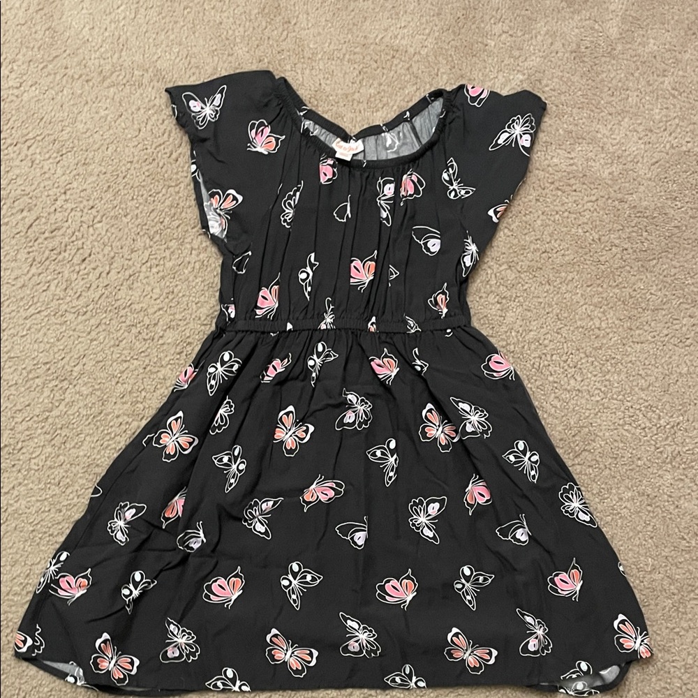 Cat & Jack Black Dress with Pink Butterfly Print